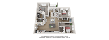 a stylized floor plan of a 1 bedroom192 sq ft house