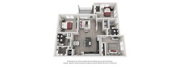 3d furnished floor plan  1 bedroom  1190 sq ft  the crossings