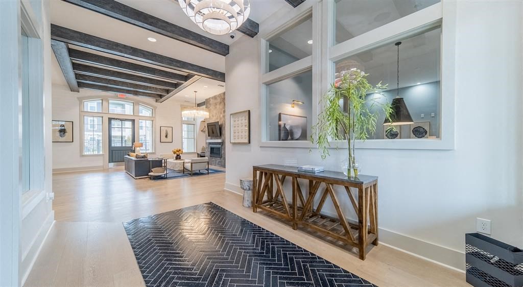 a view of the lobby at the preserve at great pond apartments in windsor