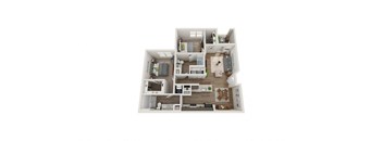 a floor plan of a 3 bedroom apartment