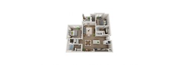 a floor plan of a 3 bedroom apartment