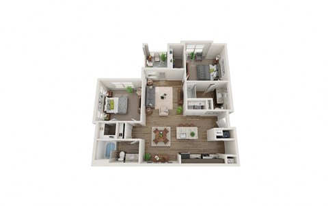 a floor plan of a 3 bedroom apartment