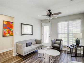 Living Room With Ceiling Fan at Patriots Pointe, Hillsborough - Photo Gallery 9