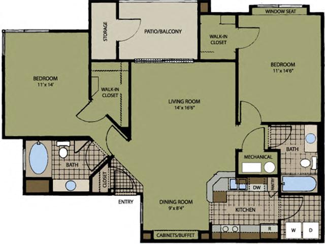 B7 Floor Plan  at San Miguel del Bosque, New Mexico, 87120
