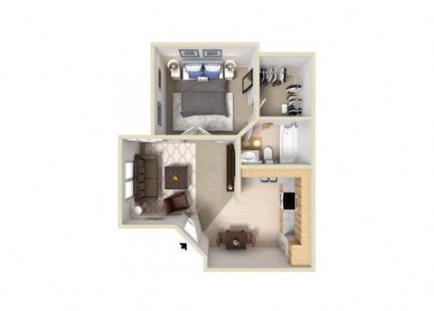 1 Bedroom- 2 WEEKS FREE - Move-in by January 31st floor plan