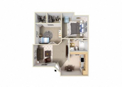2 Bedroom floor plan
