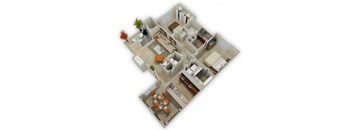 Two Bedroom floor plan.