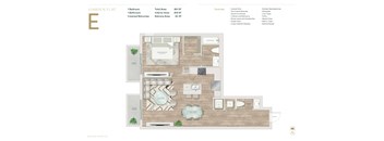 A floor plan of a garden flat with a kitchen, living room, and two bedrooms.