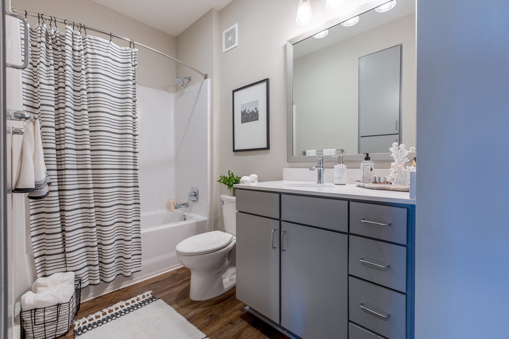 bathroom with ample storage space