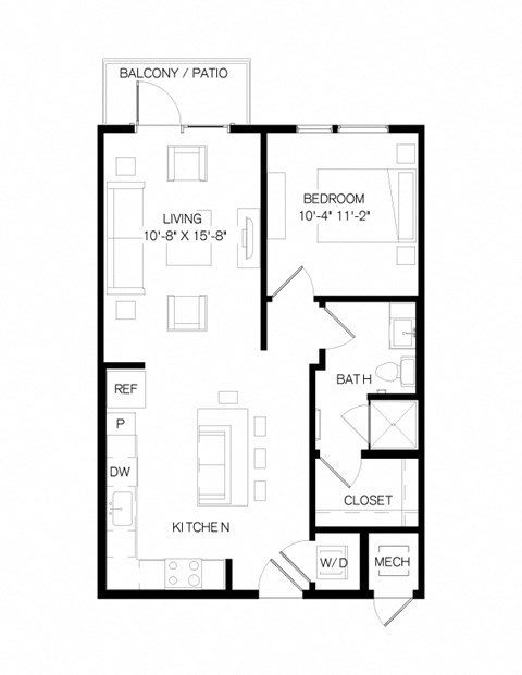 Nexus East Apartments A2 Floor Plan