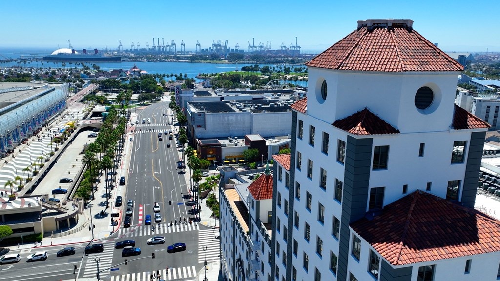 a view of a city from the top of a tall building