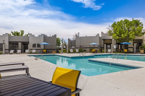 Swimming Pool With Relaxing Sundecks at Odyssey Apartments, Albuquerque, NM