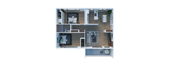 2x1Flat1 Floor Plan at Larkspur West Linn, West Linn, Oregon