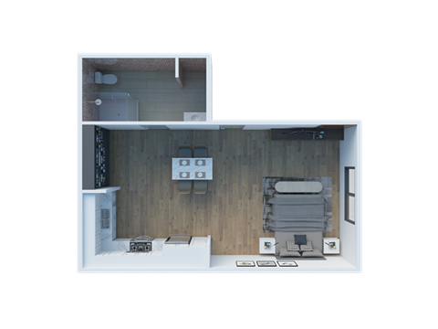 Studio Floor Plan  at Larkspur West Linn, West Linn, OR