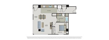 ONE BED ONE BATH B3 877SF