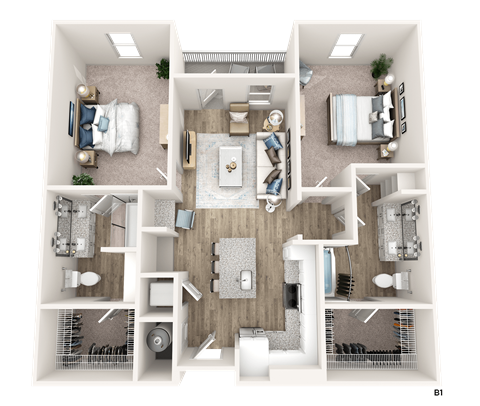 Two bedroom two bathroom