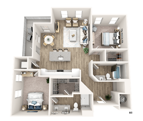 Two bedroom two bathrooms