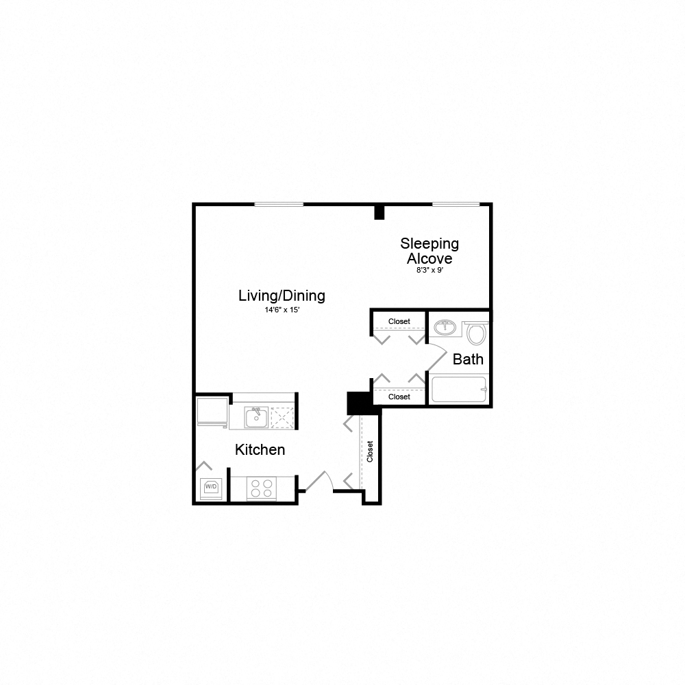 Studio- Floorplan -2 565 sq ft.