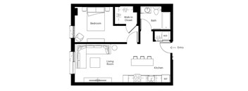 A black and white image of a floor plan for a home.