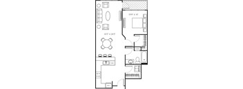 A floor plan of a room with a 10'8" x 10' area, a 10'5" x 24'5" area, and a reference area.