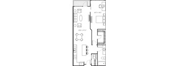 A floor plan of a house with a kitchen, living room, dining room, and bathrooms.