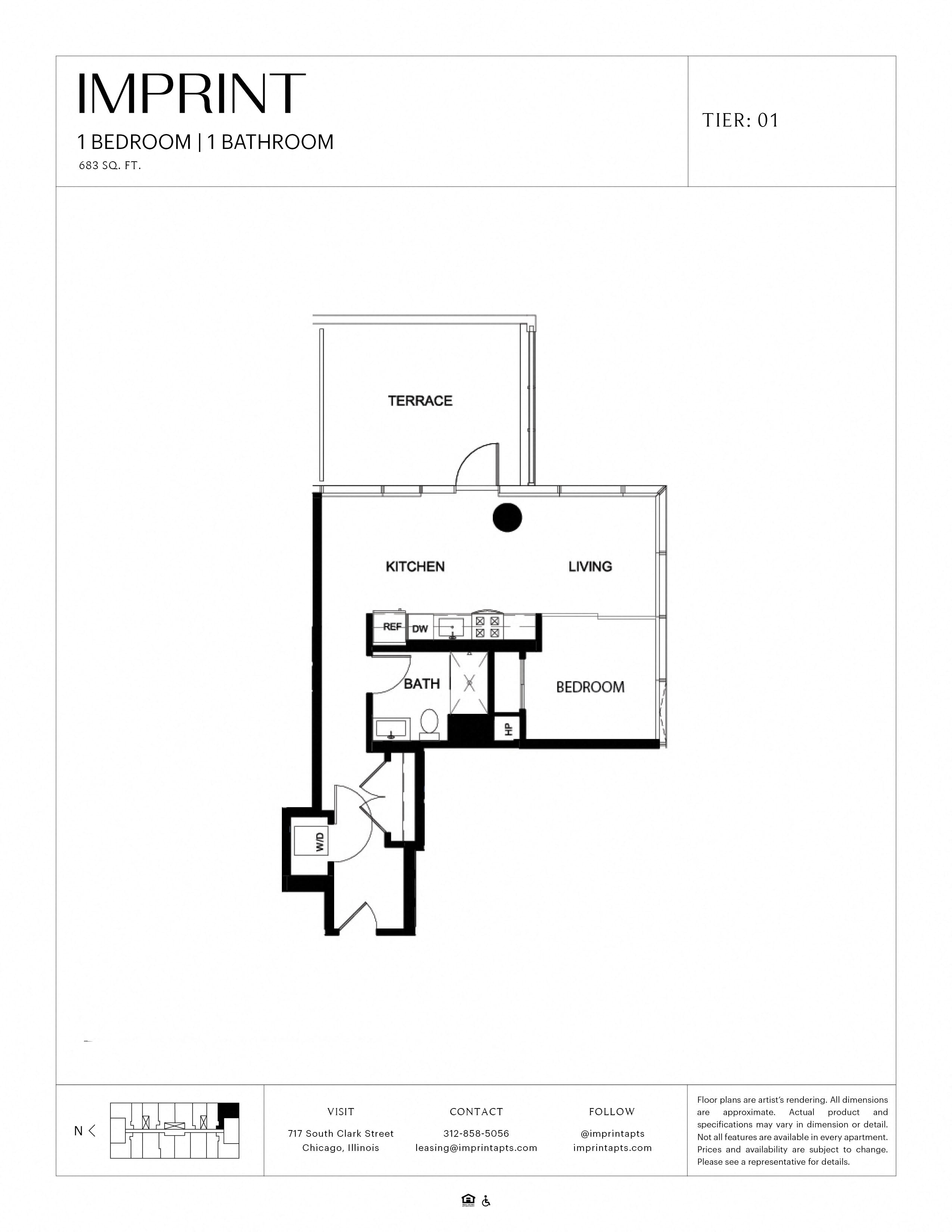 One Bedroom Terrace F