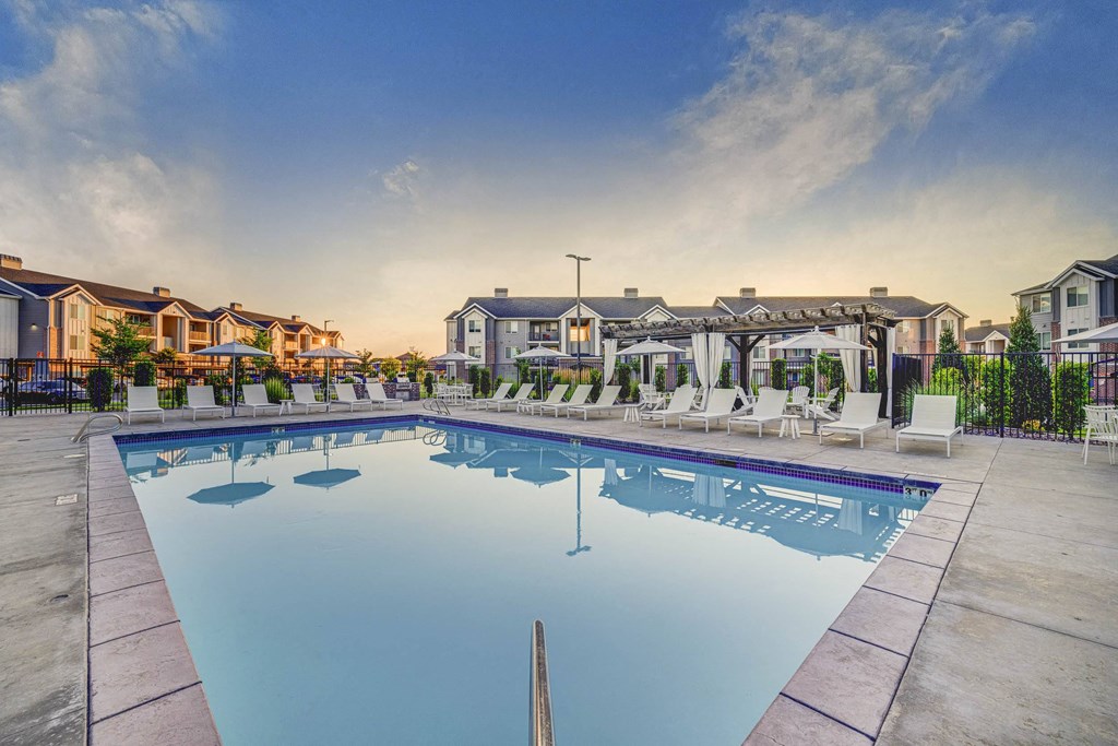 Resort Inspired Pool and Spa with Seating