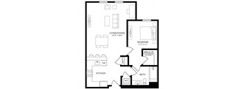 a floor plan of a one bedroom