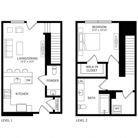 a floor plan of a one bedroom