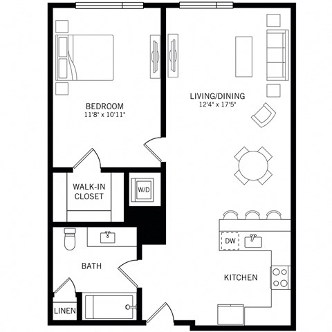 a floor plan of a room with a bedroom and a bathroom