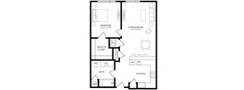 a floor plan of a room with a bedroom and a bathroom