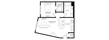 a floor plan of a one bedroom