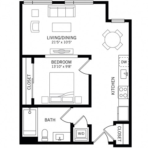 a floor plan of a room with a bedroom and a bathroom