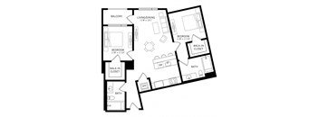 a floor plan of a two bedroom