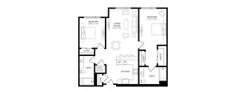 a floor plan of a two bedroom