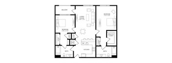 a floor plan of a two bedroom