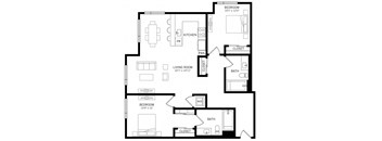 a floor plan of a two bedroom