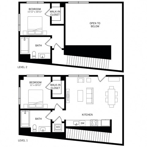 a floor plan of a two bedroom