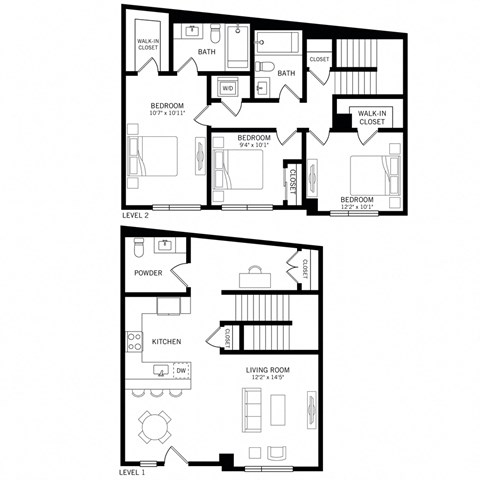 a floor plan of a three bedroom