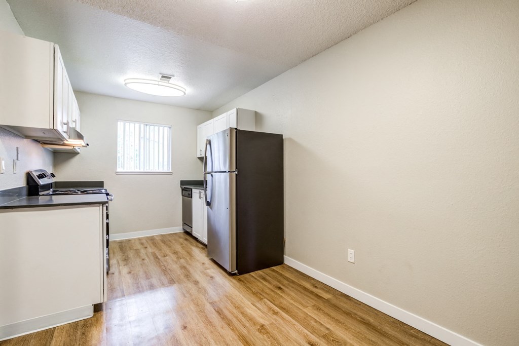 Remodeled kitchen with stainless steel applianes