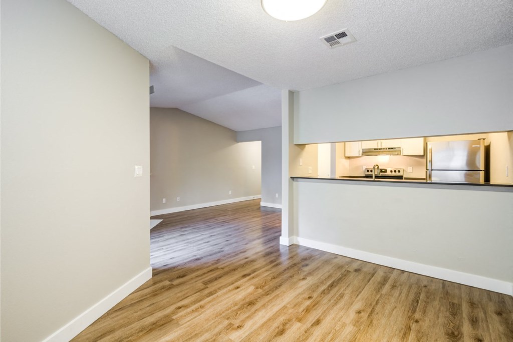 Spacious dining and living room space