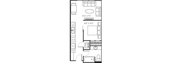 A black and white floor plan of a house with a pantry and a dining area.