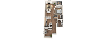 Orcas Floor Plan at The Pacifica Apartments, Tacoma, WA