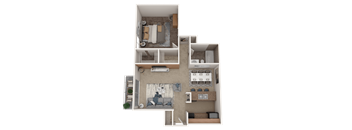 1 Bed 1 Bath Floor Plan at Orion 59