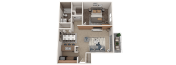 1 Bed 1 Bath Floor Plan at Orion 59