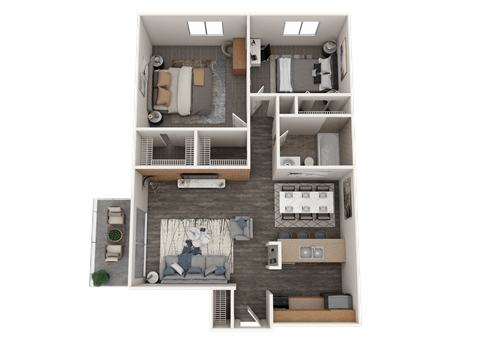 Orion 59 Renovated 2 bed 1 bath floor plan apartment home