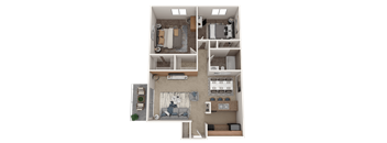 2 Bed 2 Bath Floor Plan at Orion 59