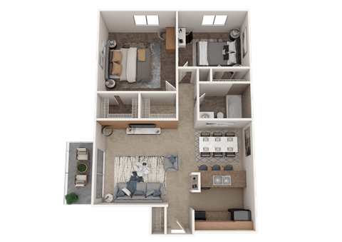2 Bed 2 Bath Floor Plan at Orion 59