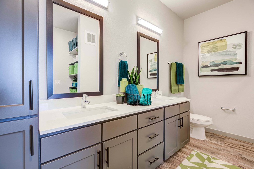 Bathroom with Dual Sink Vanities