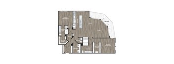 plan of a 2 bedroom floor plan with roommates